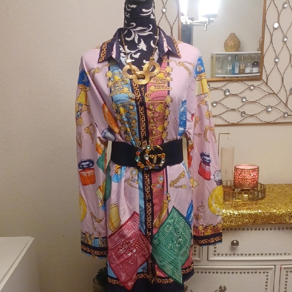 Multicolor Print Tunic Top